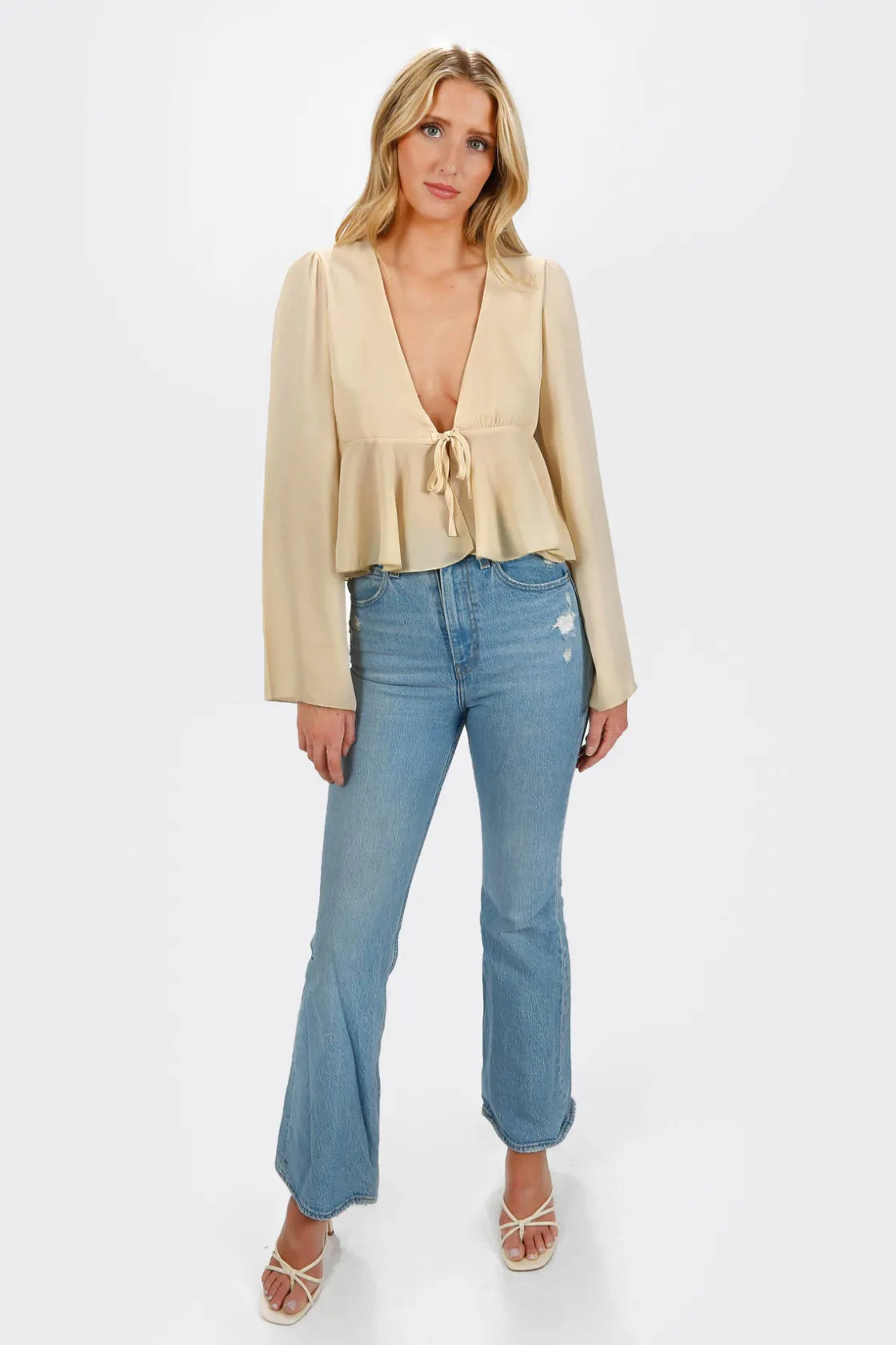 Tobi Aalizah Plunging Blouse -