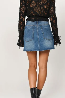 Tobi Abilene Denim Mini Skirt -