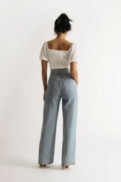 Tobi About Time Puff Sleeve Smocked Crop Top