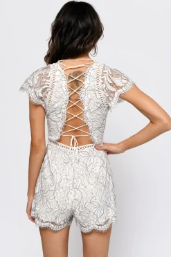 Tobi Ace Of Lace Up Romper -