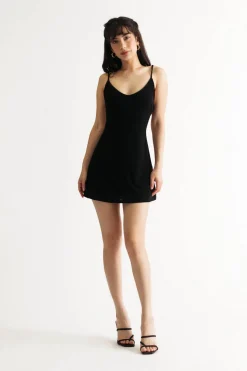 Tobi Addyson Blue Lace Up Tied Skater Mini Dress