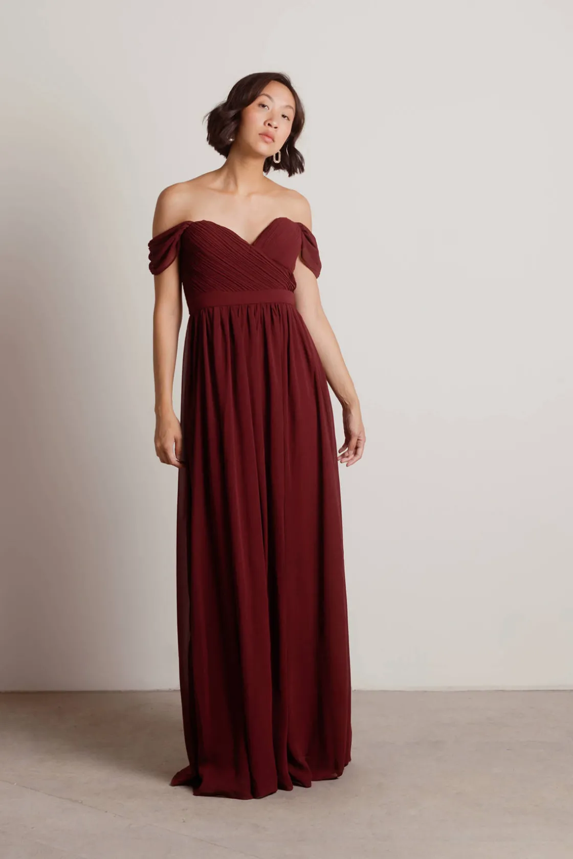 Tobi Adrienne Off The Shoulder Sweetheart Maxi Dress - Ivory