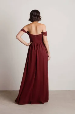 Tobi Adrienne Off The Shoulder Sweetheart Maxi Dress - Ivory