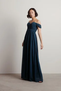 Tobi Adrienne Off The Shoulder Sweetheart Maxi Dress - Ivory