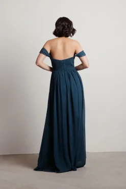 Tobi Adrienne Off The Shoulder Sweetheart Maxi Dress - Ivory