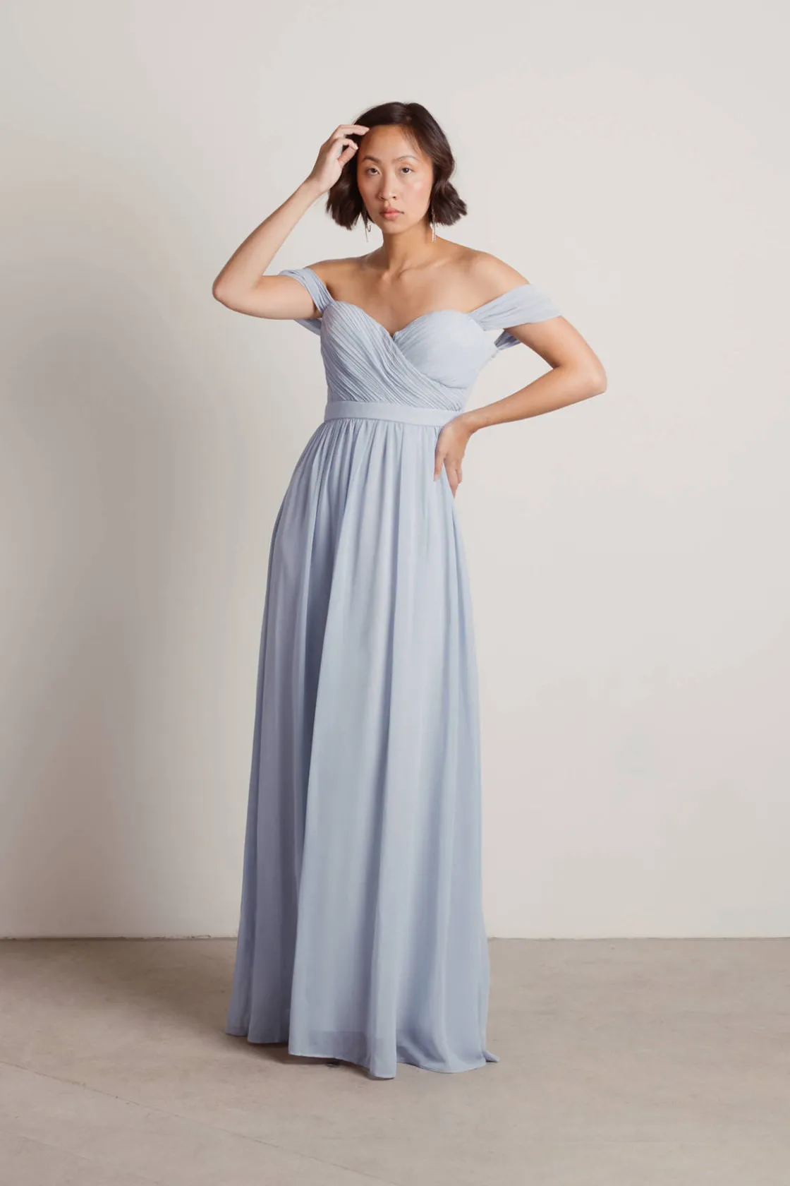 Tobi Adrienne Off The Shoulder Sweetheart Maxi Dress - Ivory