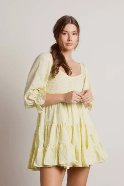 Tobi Afternoon Sun Tiered Babydoll Mini Dress -