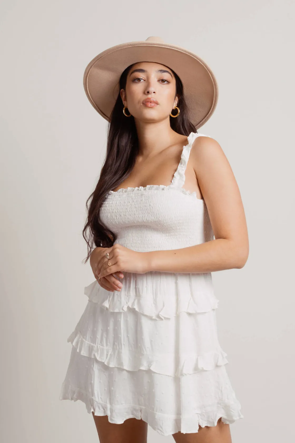 Tobi Aiko Smocked Skater Mini Dress -