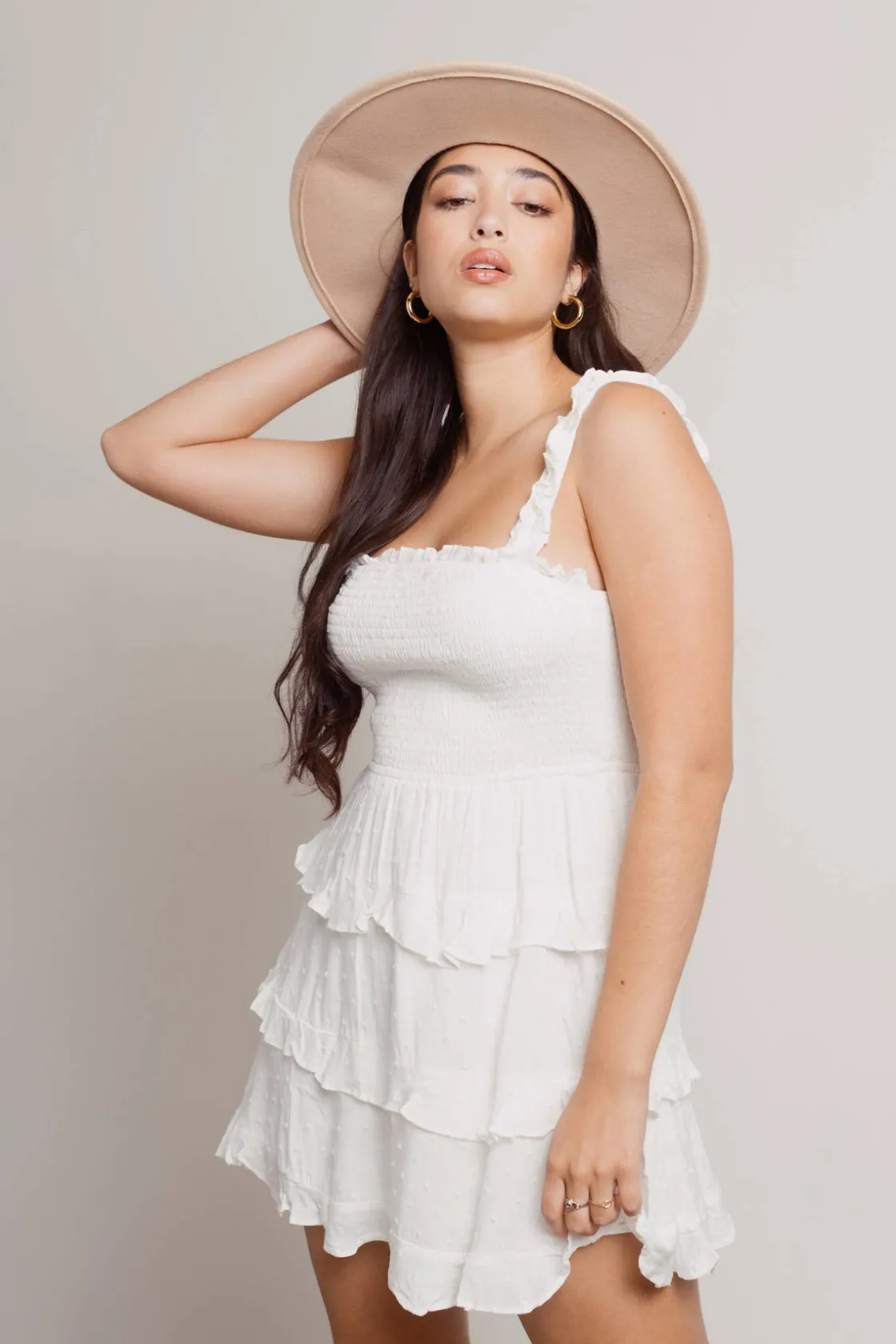 Tobi Aiko Smocked Skater Mini Dress -