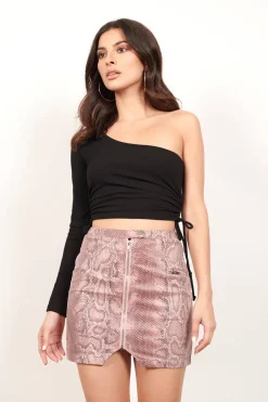 Tobi Aim High Snake Print Mini Skirt -