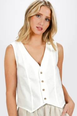 Tobi Aires Linen Vest -