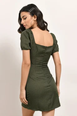 Tobi Aisha Hook And Eye Gingham Mini Dress -