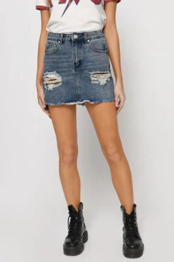 Tobi Alaga Distressed Mini Skirt -