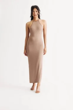 Tobi Alani Backless High Slit Mini Dress - Black