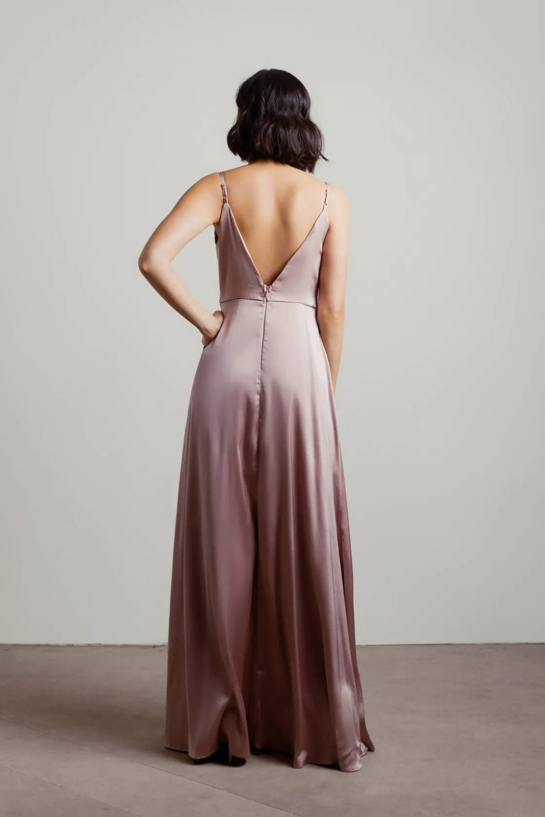 Tobi Alessandra Ivory Cowl Neck Satin Maxi Dress
