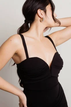 Tobi Alexandria Surplice Bodycon Mini Dress - Black