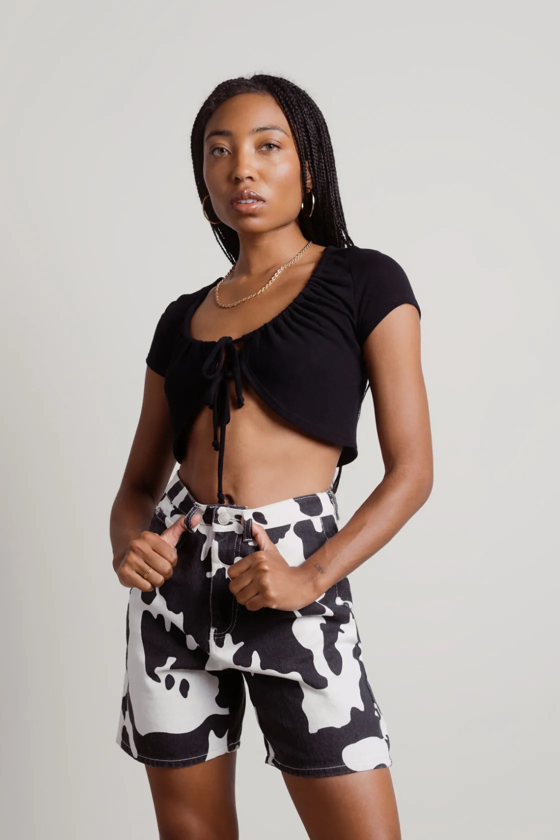Tobi Alice Crop Top - Beige