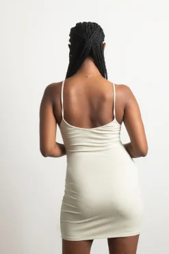 Tobi Alina Ruched Bodycon Mini Dress - Chocolate Brown