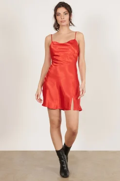 Tobi Alina Satin Slip Mini Dress -