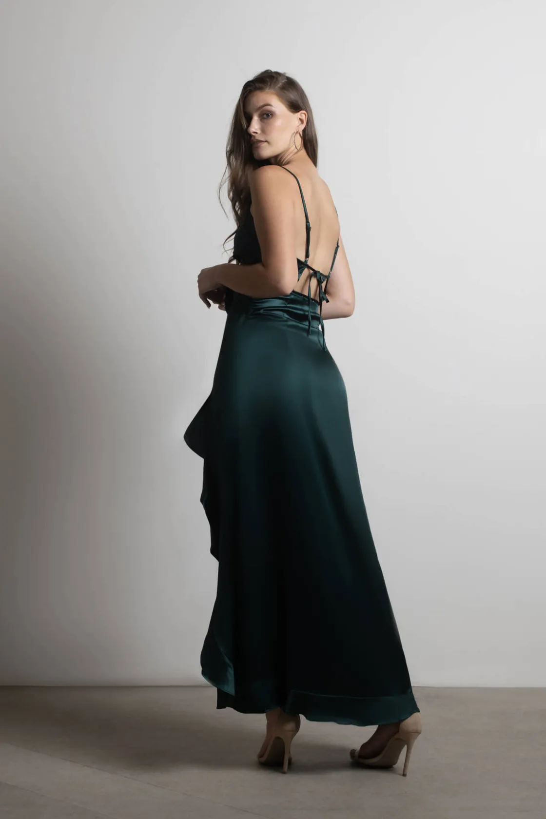 Tobi Alisa Asymmetrical Ruffle Maxi Dress -