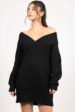 Tobi Alise Knit Off The Shoulder Mini Dress -