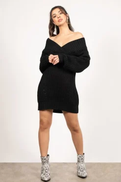 Tobi Alise Knit Off The Shoulder Mini Dress -