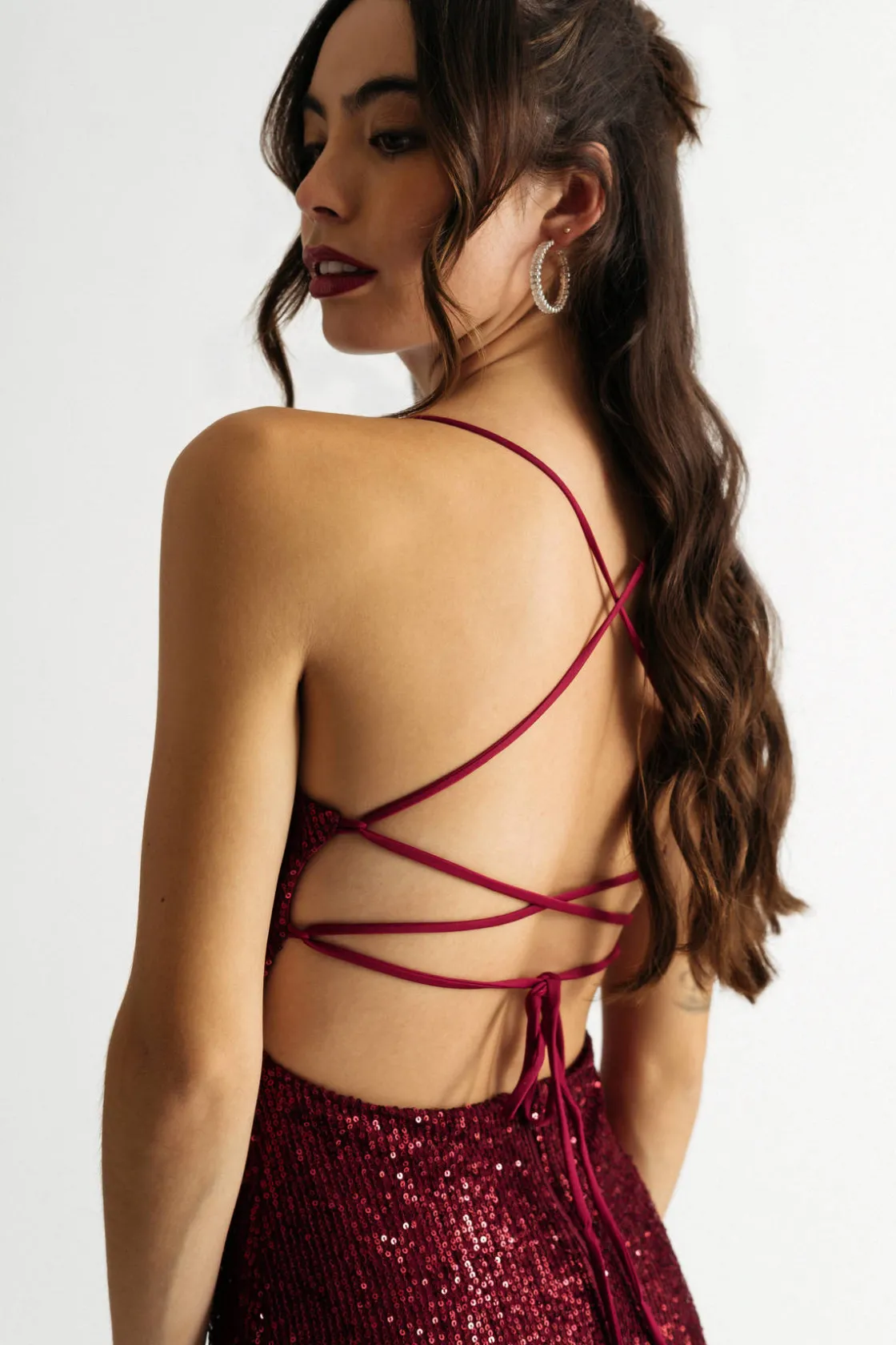 Tobi All About Me Cross Back High Slit Maxi Dress - Black