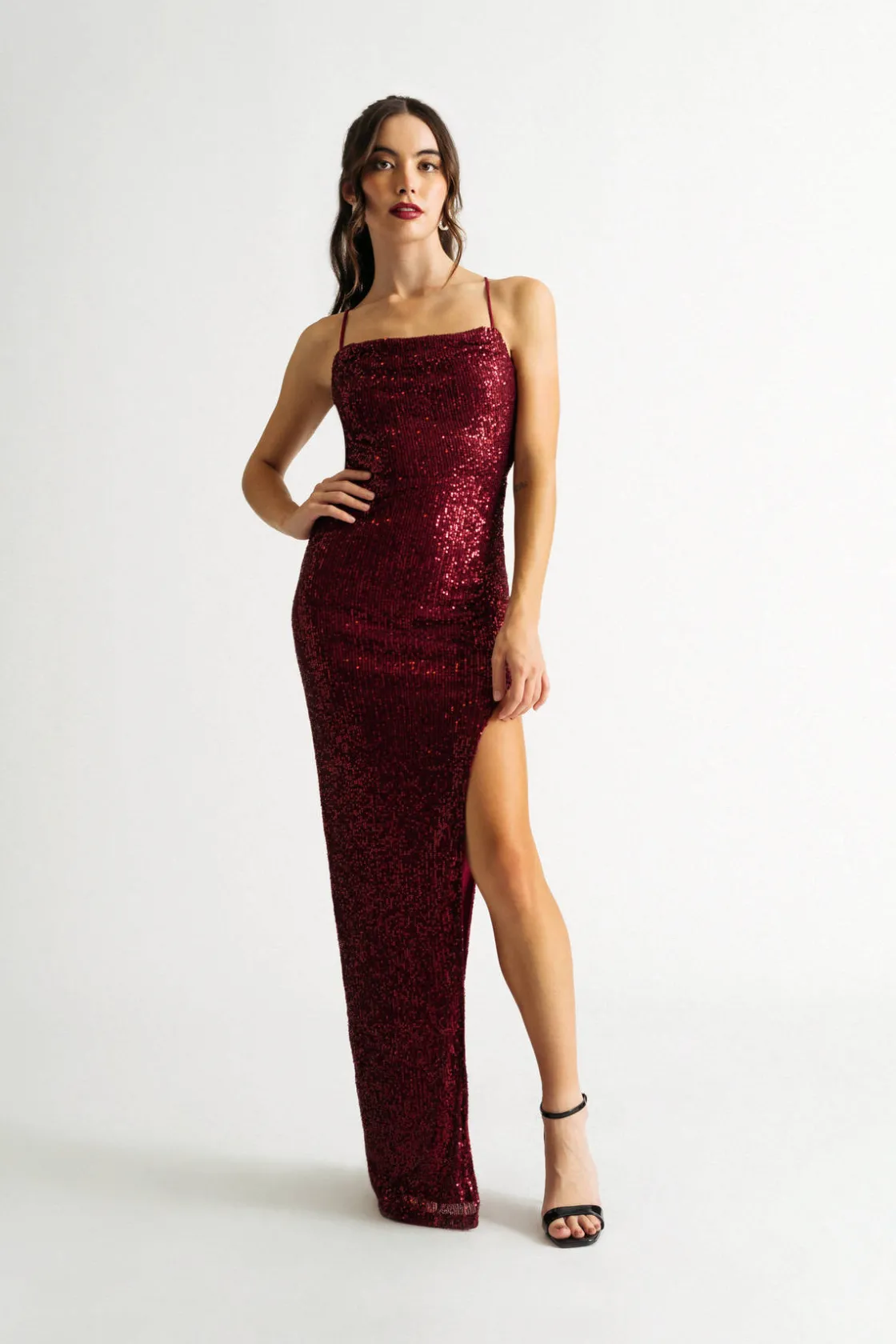 Tobi All About Me Cross Back High Slit Maxi Dress - Black