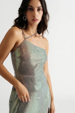 Tobi All About You Sequin High Slit Maxi Dress -