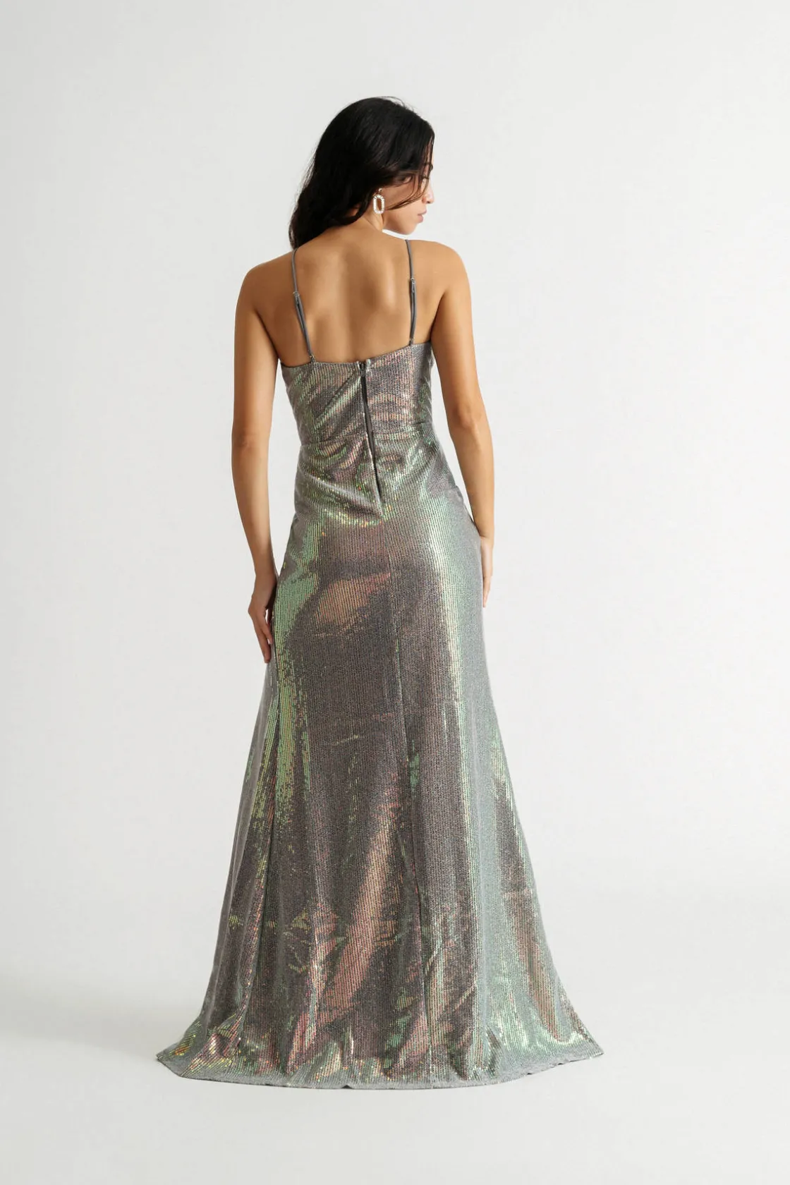 Tobi All About You Sequin High Slit Maxi Dress -