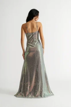 Tobi All About You Sequin High Slit Maxi Dress -