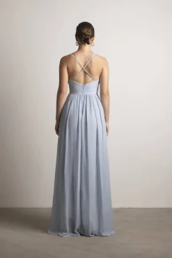 Tobi All I Ever Need Deep V High Slit Maxi Dress - Burgundy