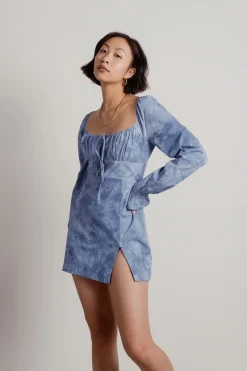 Tobi All I Want Is You Tie Dye Ruched Mini Dress -