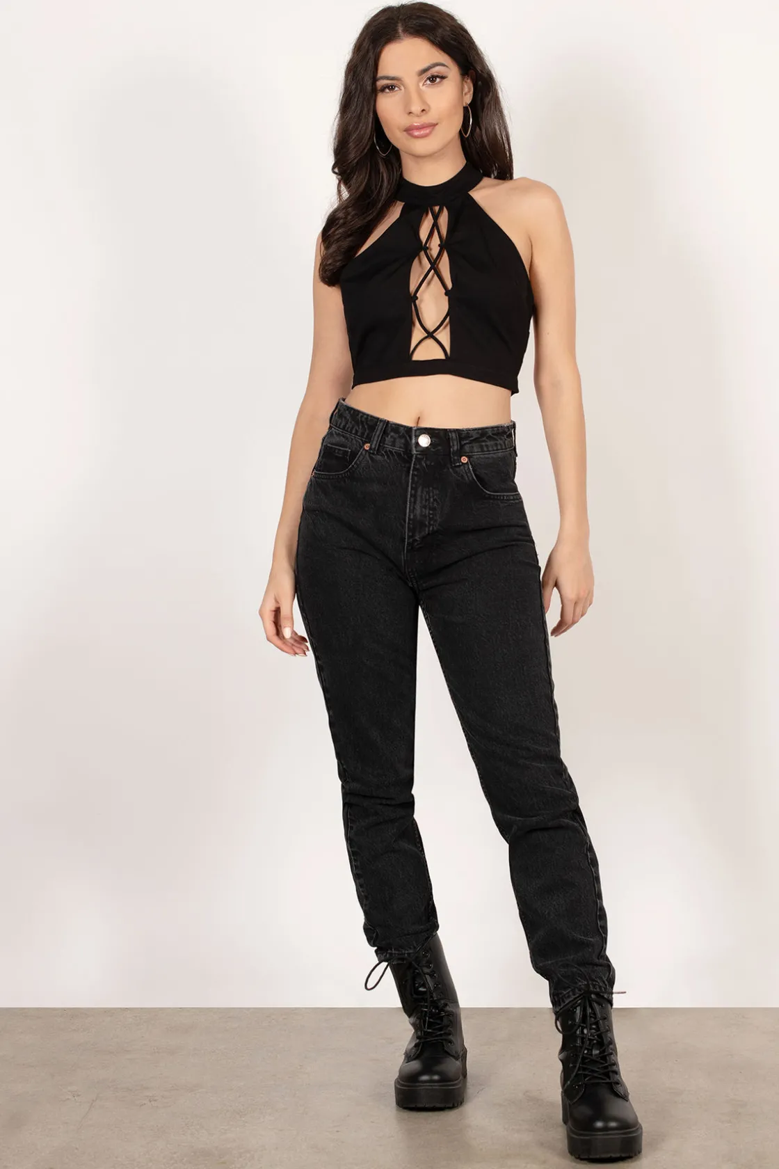 Tobi All Night Crop Top - White