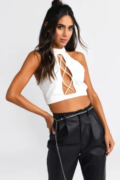 Tobi All Night Crop Top - White