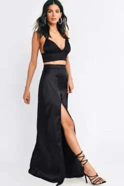 Tobi All Of Me High Slit Maxi Skirt - Wine