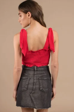 Tobi All Smocked Out Crop Top -