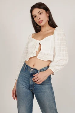 Tobi Ally Front Tie Blouse -