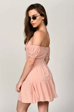 Tobi Ally Off The Shoulder Tiered Mini Dress -