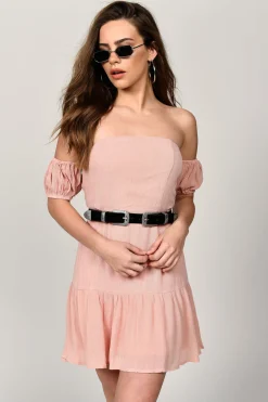 Tobi Ally Off The Shoulder Tiered Mini Dress -