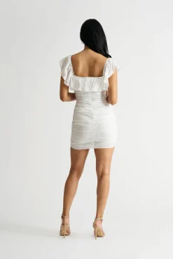 Tobi Althea Ruffled Ruched Bodycon Mini Dress