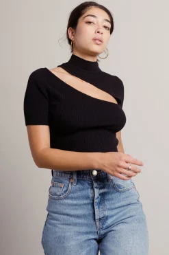 Tobi Alyah Cutout Sweater Top - White