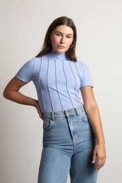 Tobi Amara Exposed Stitch Top - Nude