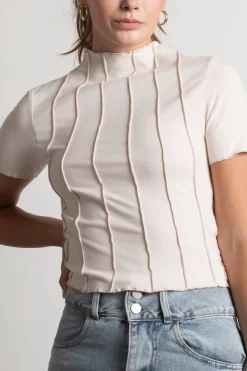 Tobi Amara Exposed Stitch Top - Nude
