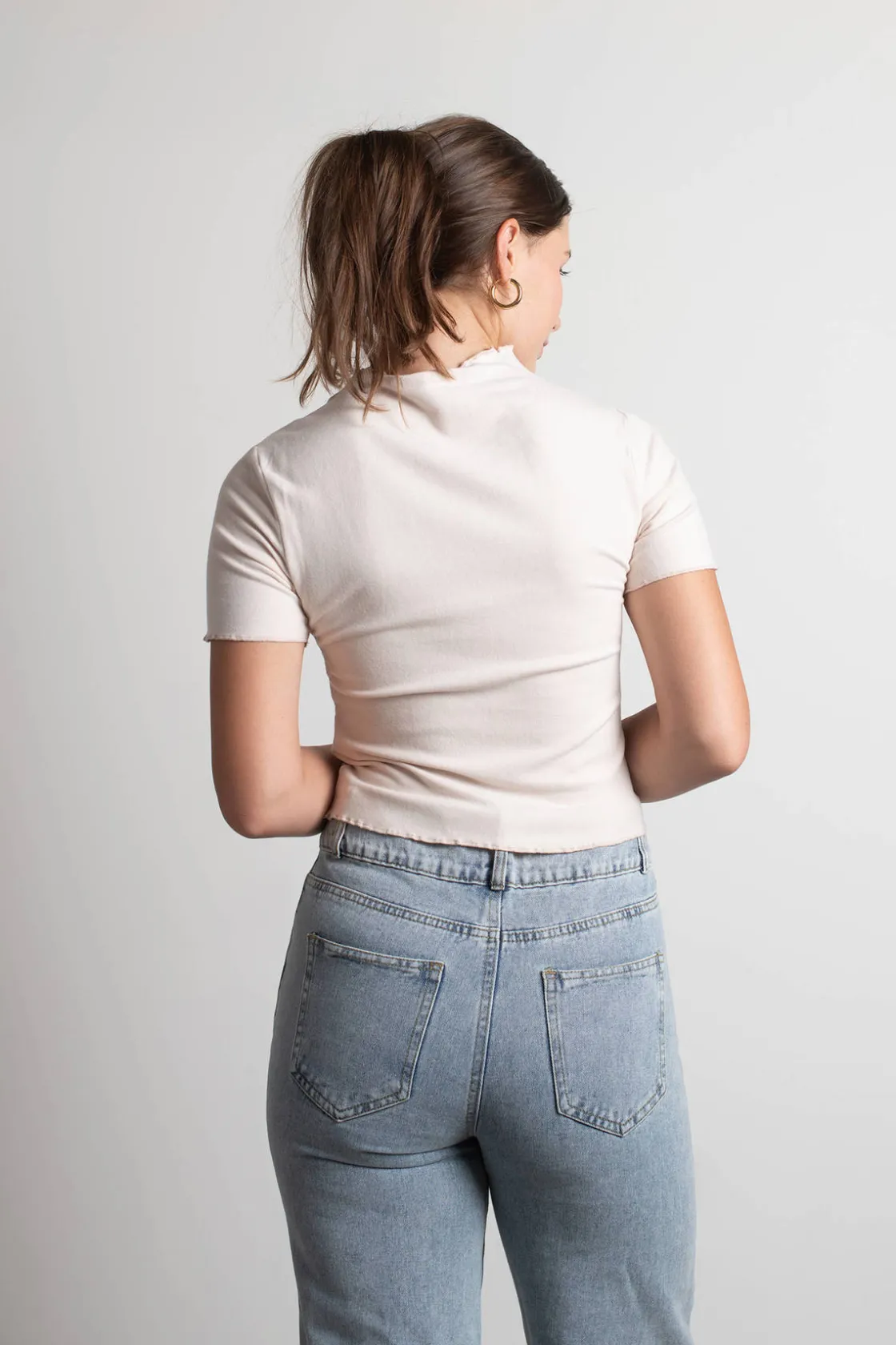 Tobi Amara Exposed Stitch Top - Nude
