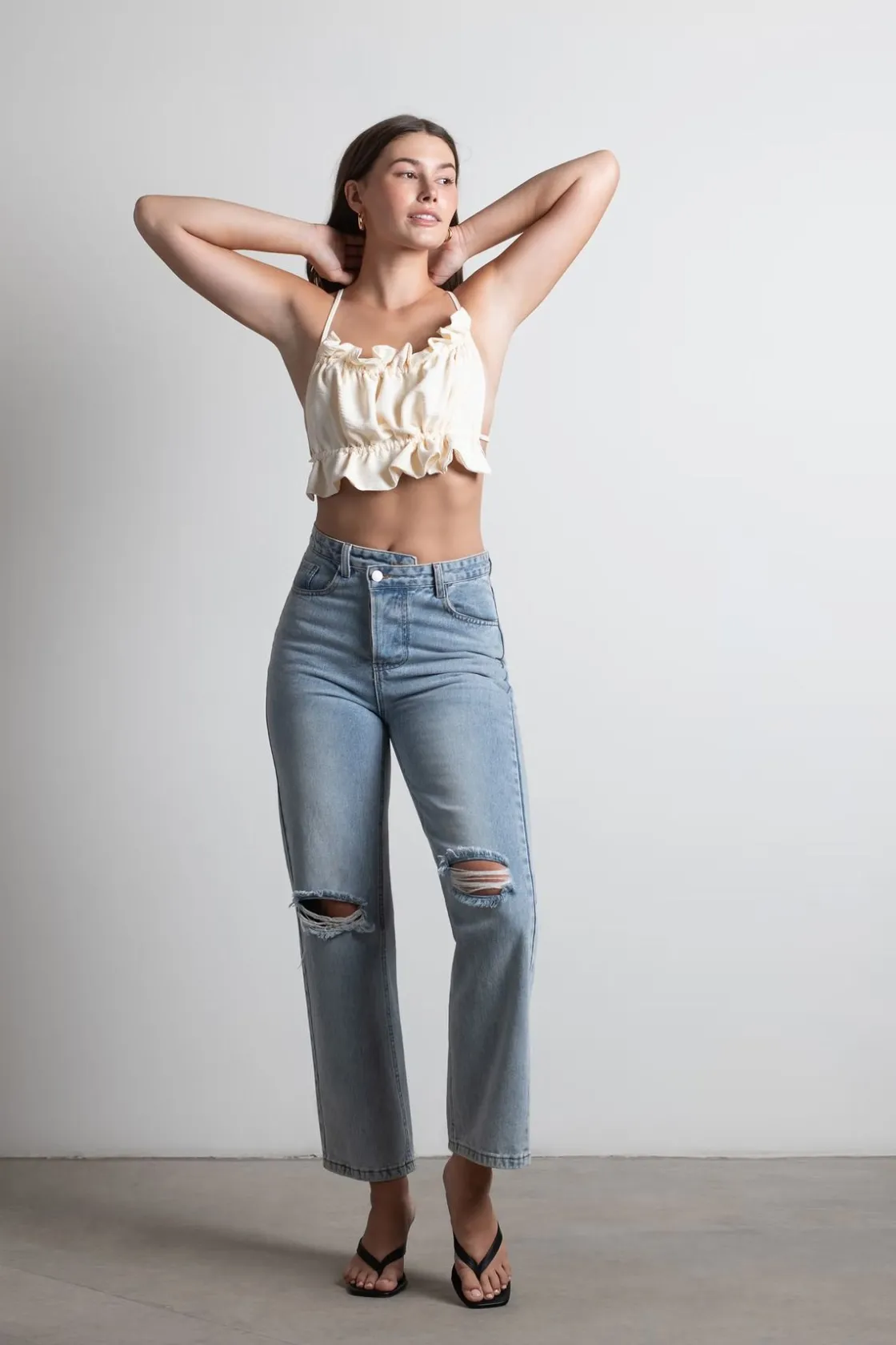 Tobi Angelic Crop Top - Ecru