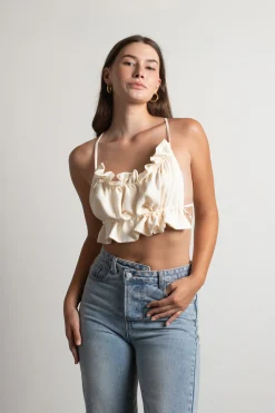 Tobi Angelic Crop Top - Ecru