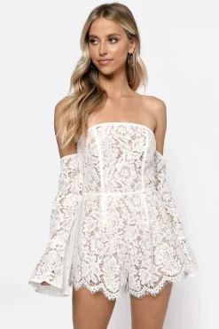 Tobi Angelica Off The Shoulder Romper - White