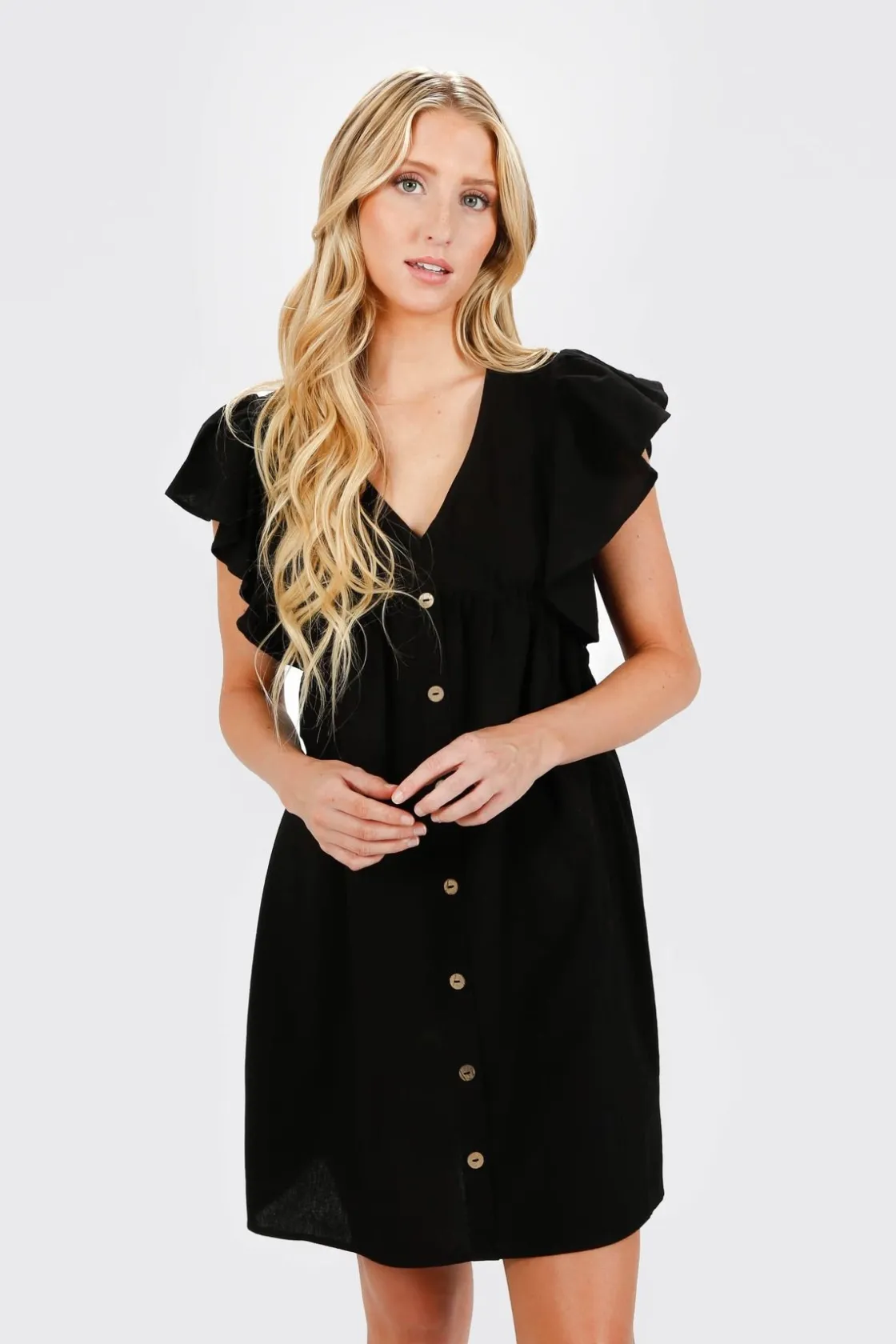 Tobi Anikka Ruffle Shift Mini Dress -