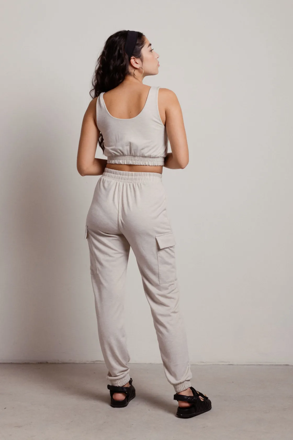 Tobi Another Listen Crop Top And Sweatpants Lounge Set -